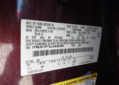 2020 Ford Expedition King Ranch Max from USA, damaged, VIN 1FMJK1PTXLEA66398